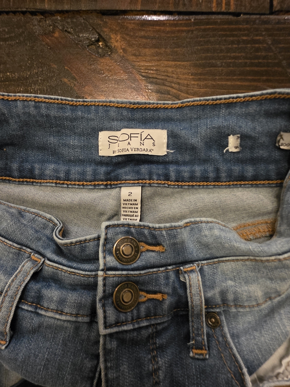 Sofia Women's Mid-Rise Light Blue Stretch Jeans 2 - Picture 4 of 4